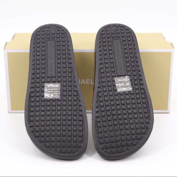 New Michael Kors 7 Gilmore Embellished Slide Sandals Black Multi - Picture 16 of 16